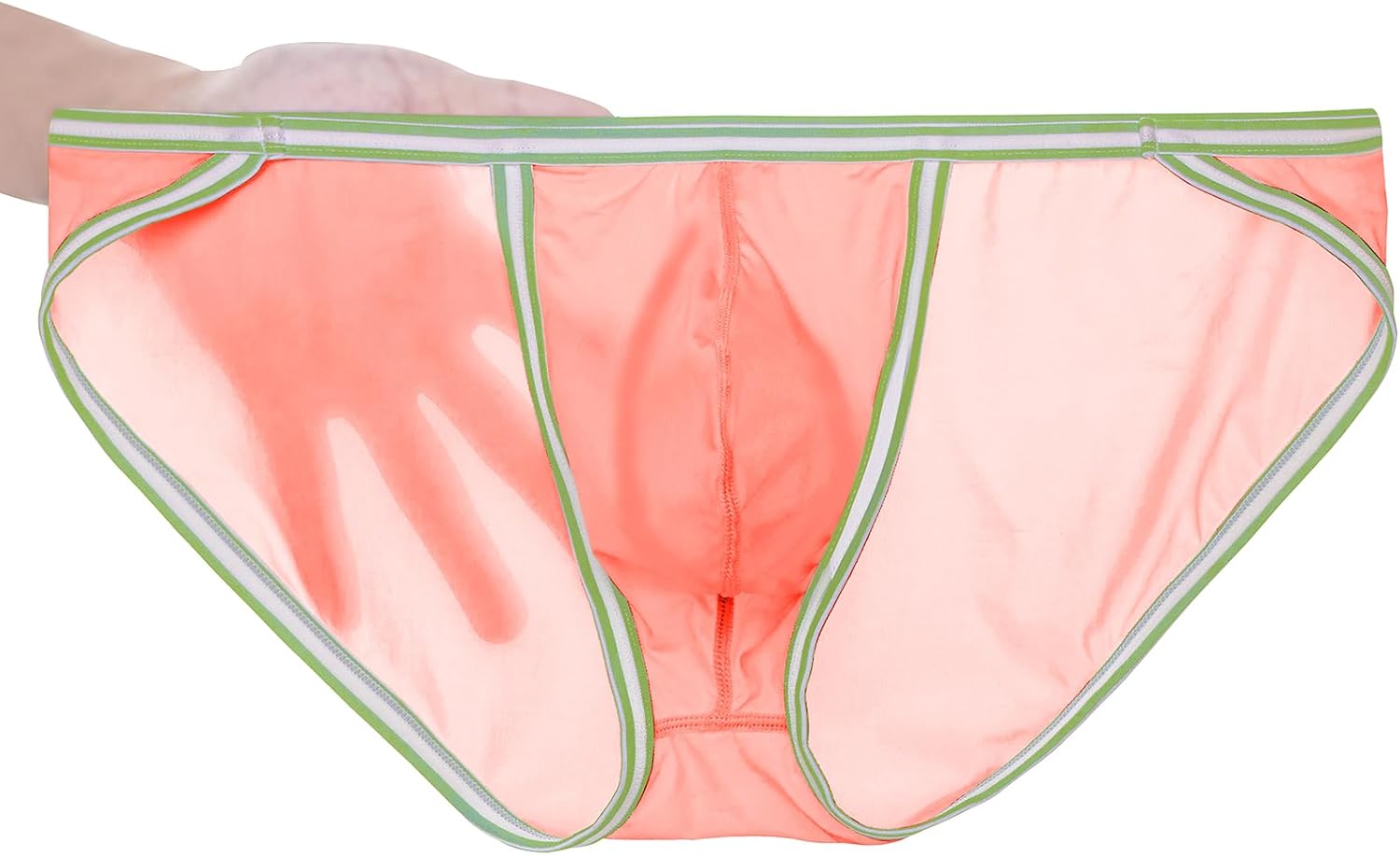 ZONBAILON Men's Briefs Dual Pouch Ice Silk Underwear See Through Thin Breathable Sexy Panties