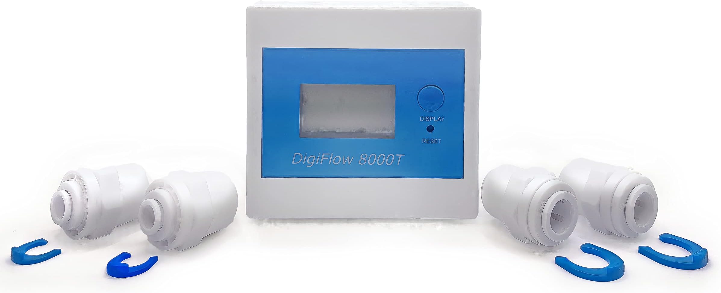 IDENTER Filter Monitor Flowmeter Digital LCD Display Water Liquid Control Flow Sensor 3/8" NPT Liter/Gallon Counting Down