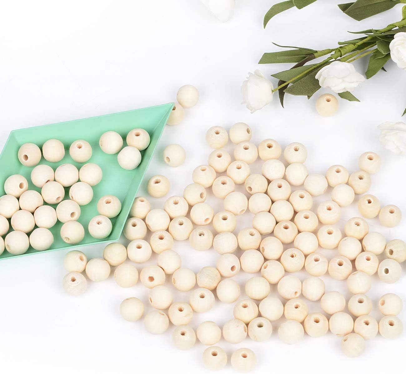 400pcs 16mm Wood Beads Natural Unfinished Round Wooden Loose Beads Wood Spacer Beads for Craft Making Decorations and DIY Crafts - Image 3