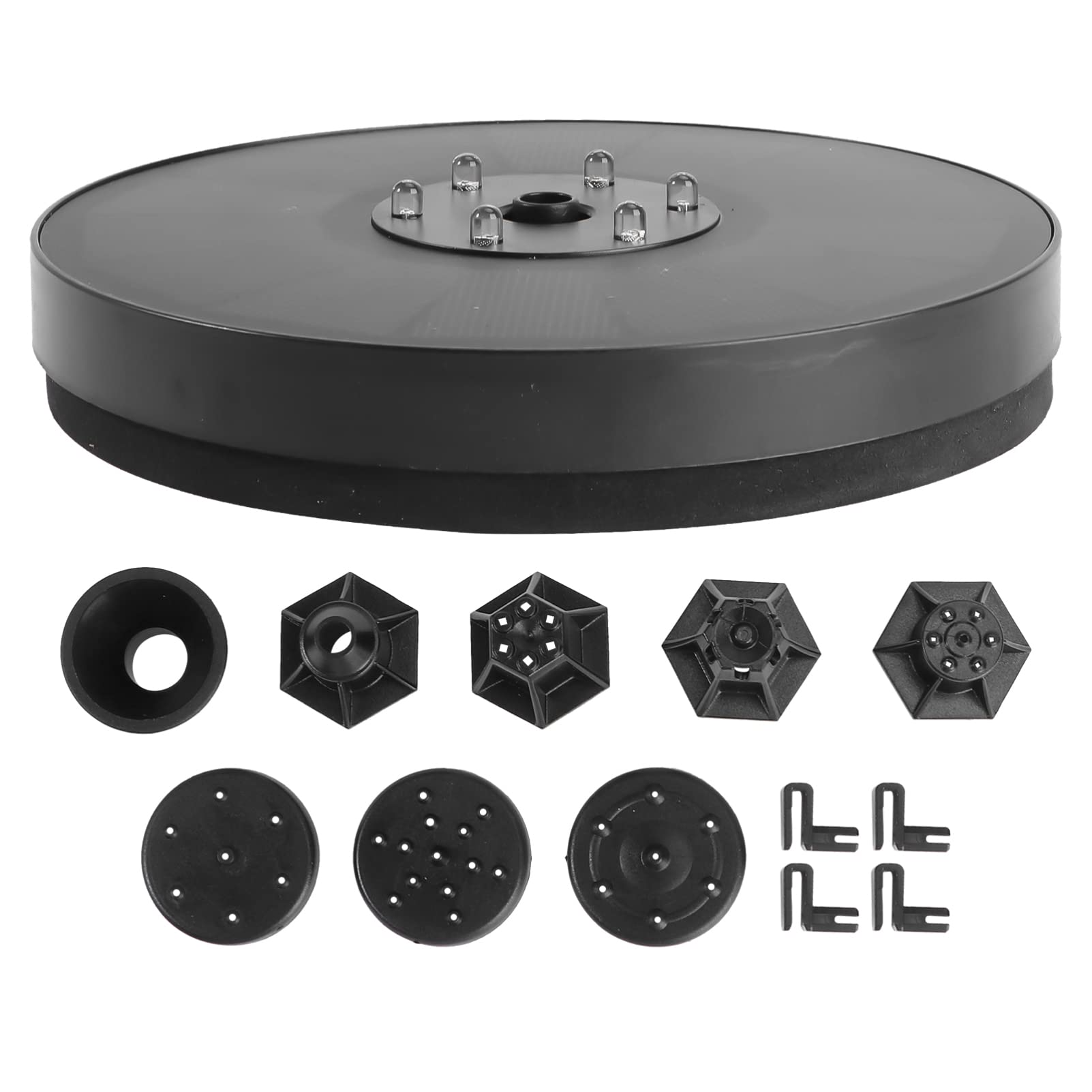 Schwimmender Solarbrunnen 210l/h mit LED Licht, 1 Satz Schwarz