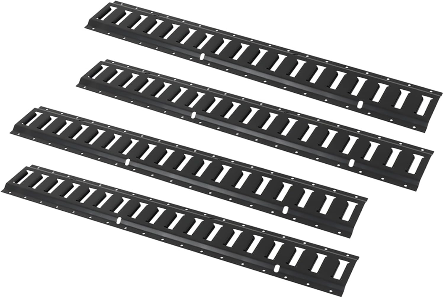 Powder Coated Black 4 PCS E Track Tie Down Rail Kit 3 Foot for Garages Van Trailers Motorcycle Tie Downs ATV Mountings Heavy Loads Up to 2000 lbs