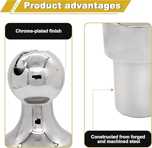 Miniatura 5 de Bola de enganche de cuello de cisne con sistema de disco de 2-516 pulgadas, compatible con Ford F250 F350 F450 2013-2025, Chevrolet Silverado