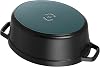 STAUB Cocotte Gusseisen Bräter Alle Herdarten inkl Induktion Oval 29 cm 425 L Schwarz