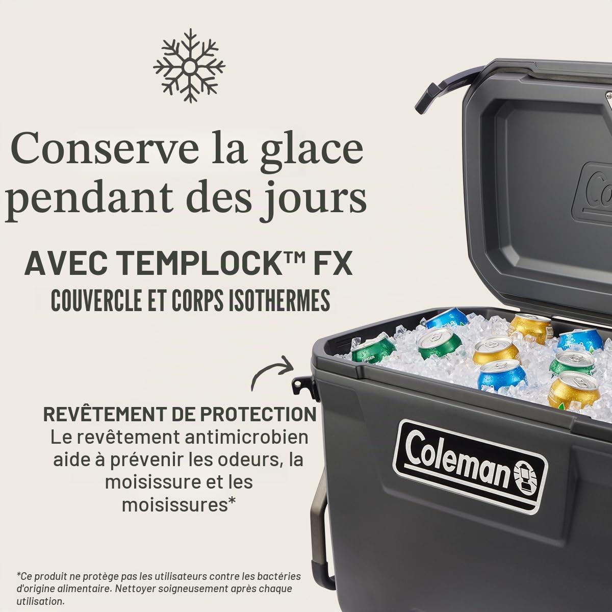 Coleman Convoy Glacière | Capacité 27L-62L | Contient la Glace Pendant 2-4 Jours | Isolation entièrement en Mousse | Grande glacière Portable pour Une Utilisation Robuste en extérieur