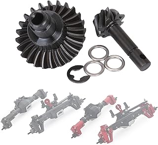 RXZIXYL Heavy Duty Bevel Helical Overdrive Gear RC Car Bevel Gear 8T 24T/27T/30T/33T AR44 for 1/10 RC Rock Crawler Axial SCX10 II Axle Portal Spare Parts (33T 8T)