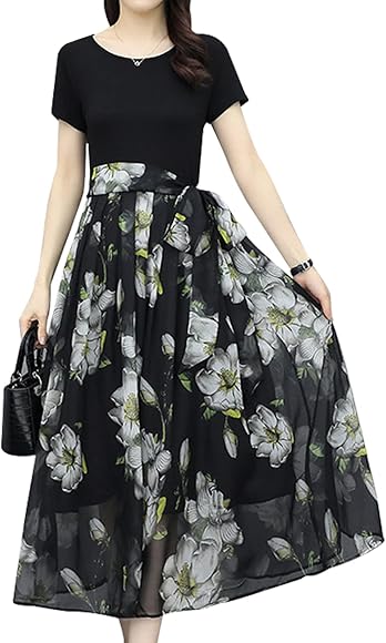 Amazon.co.jp: [DayaEmmoTQ] ワンピース レディース 半袖 裏地付き