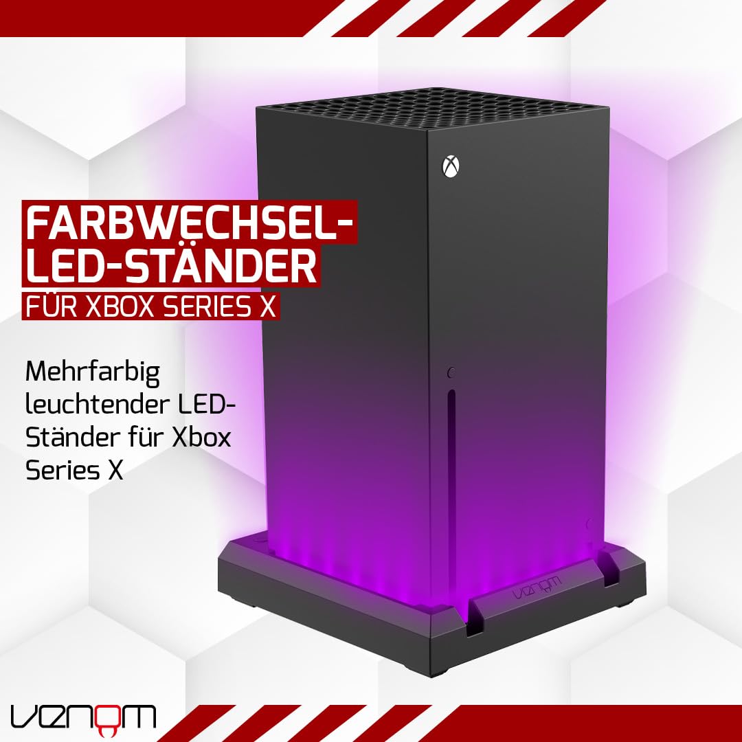 Venom Mehrfarbiger Konsolenständer mit LED-Licht (Xbox Series X) (Xbox Series X)