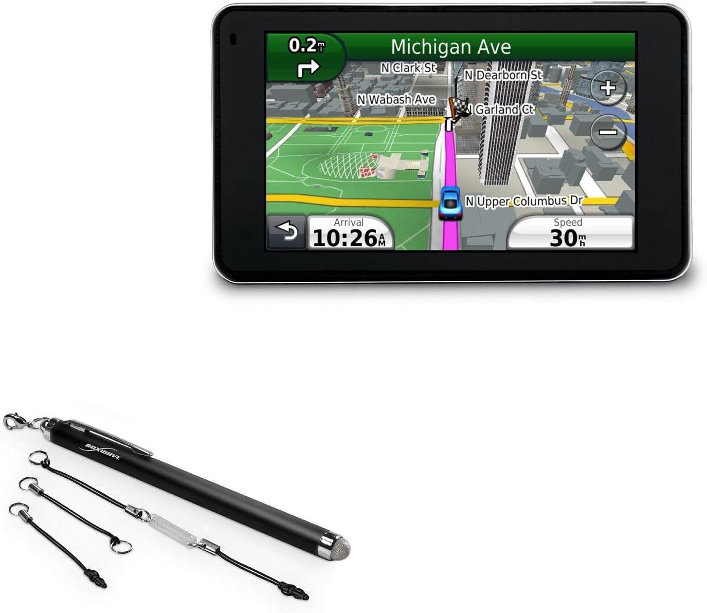 BoxWave Stylus Pen Compatible with Garmin nuvi 3790 - EverTouch Capacitive Stylus, Fiber Tip Capacitive Stylus Pen - Jet Black