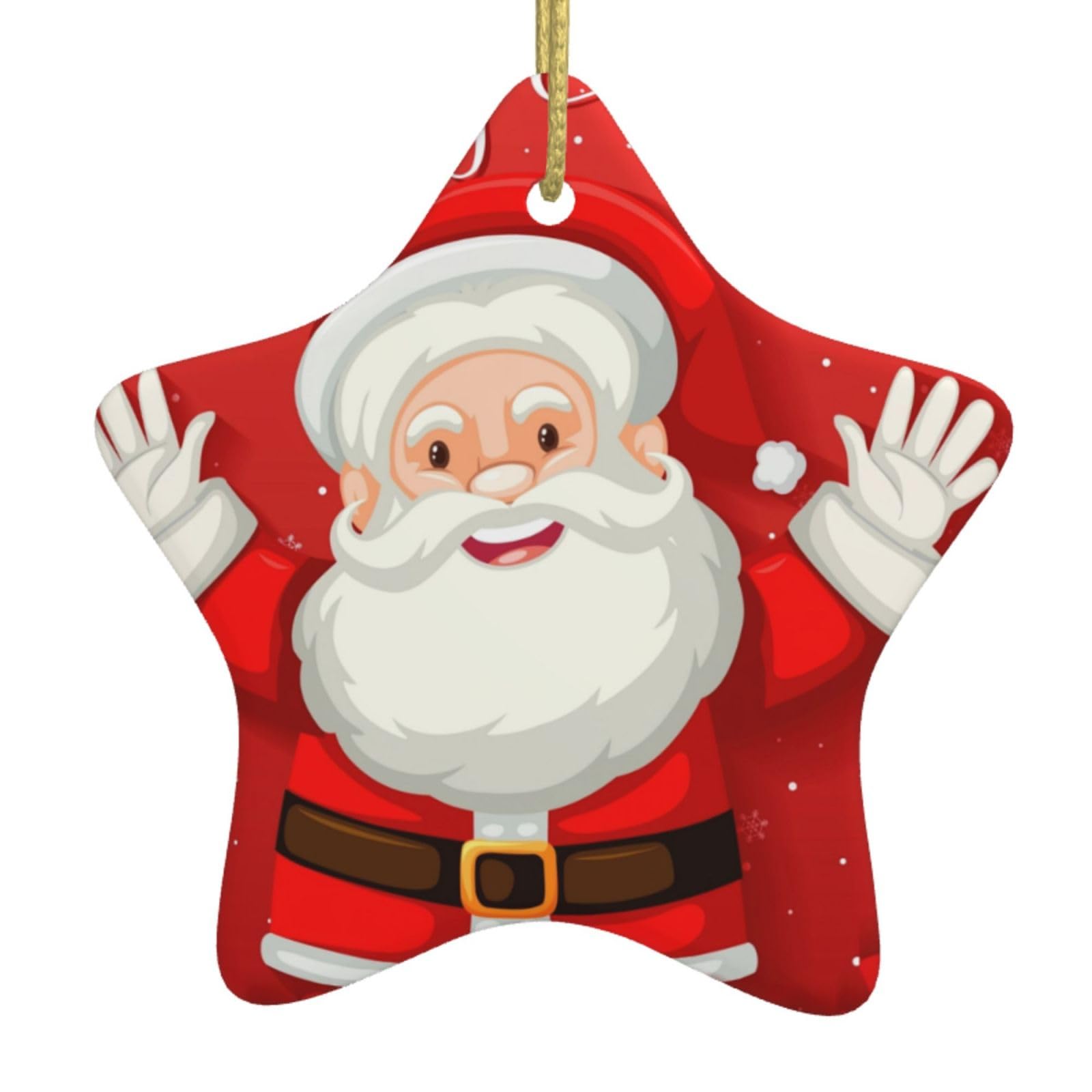 Nbtghga White Merry Christmas. Print Christmas Ornaments, Ceramic Hanging Ornament, Round Shape Decorations