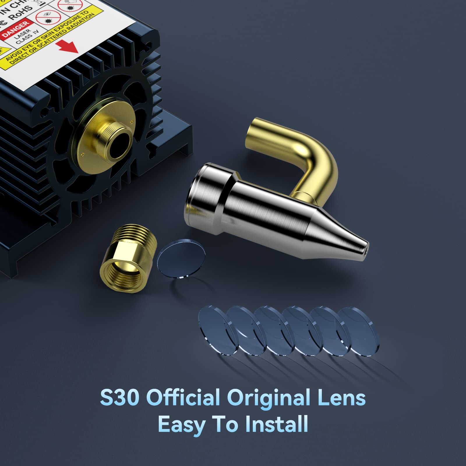 6 PCS Lentille laser officiels pour SCULPFUN S30/S30 Pro, pour graveur laser Accessoires, faciles à installer, hautement transparents, anti-huile et anti-fumée, longue durée de vie