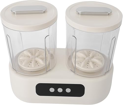 Asixxsix Lavadora portátil, mini lavadora de ropa interior, doble compartimento, limpia profundamente calcetines y ropa pequeña con batería