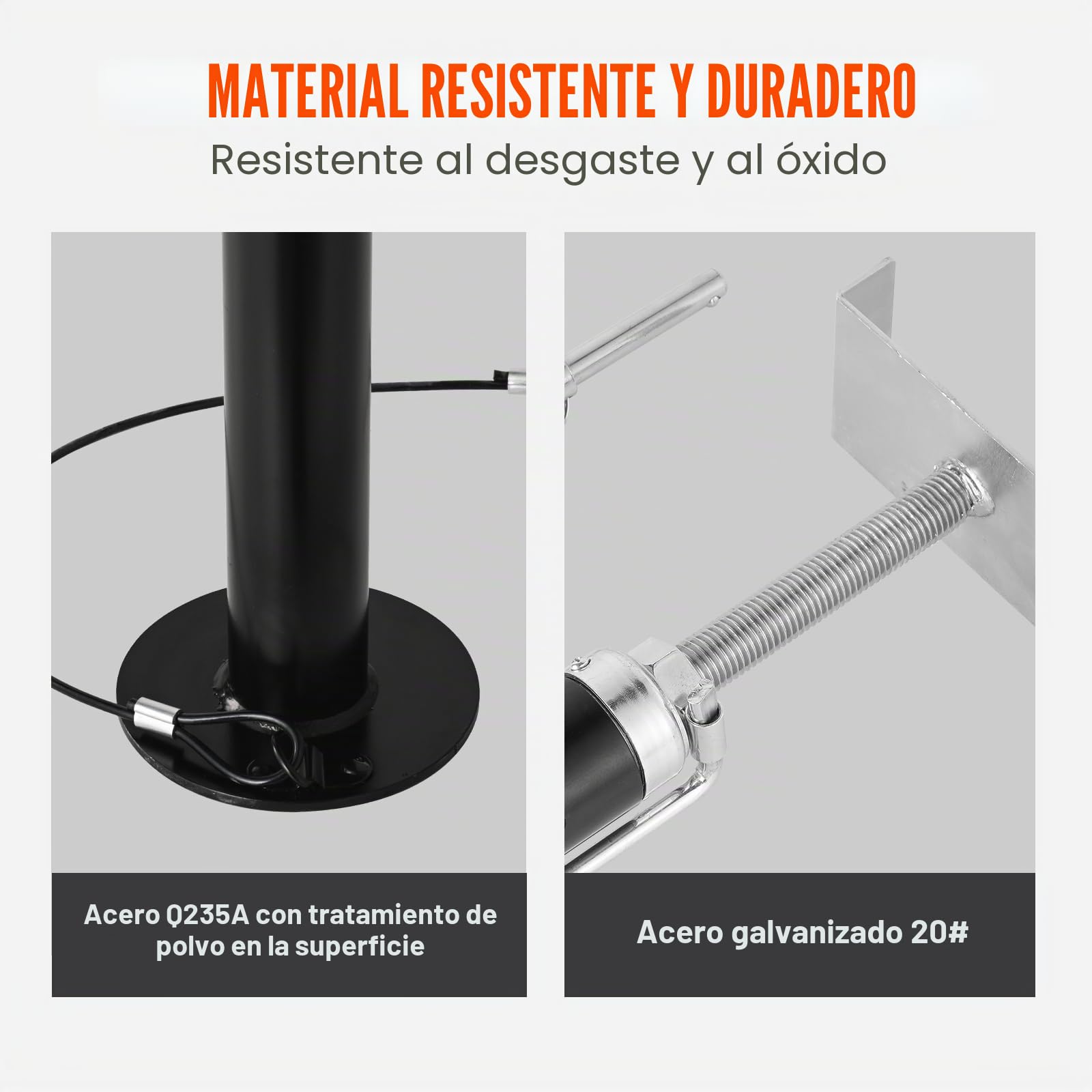 VEVOR Gato Estabilizador 2PCS Pata de Cabra para Caravanas 2,27x2T Soporte de Aparcamiento para Autocaravana en Acero Robusto Altura Regulable 500-1230 mm Compacto para Remolque 510x135x135 mm