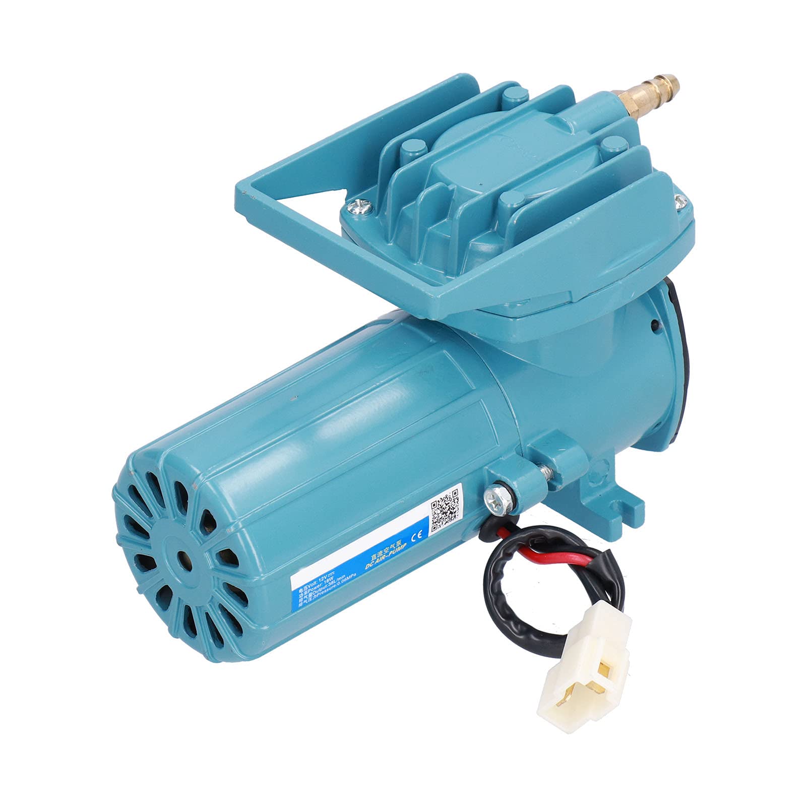 Bewinner Pompe à Oxygène DC 12 V 18 W pour Aquarium, Pompe à Air d'aquaculture Haute Pression avec Compresseur sans Huile, d'aération 38 L/Min pour Système Hydroponique, Bassin, Piscine