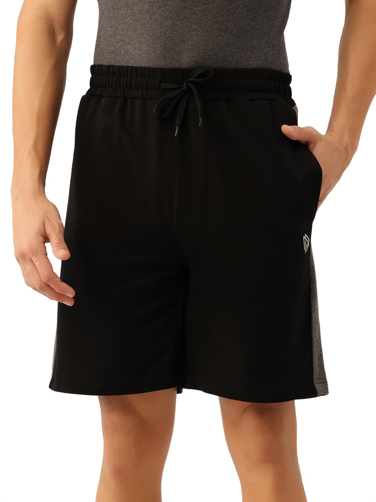 Men’s Cotton Shorts with Contrast Side Panel