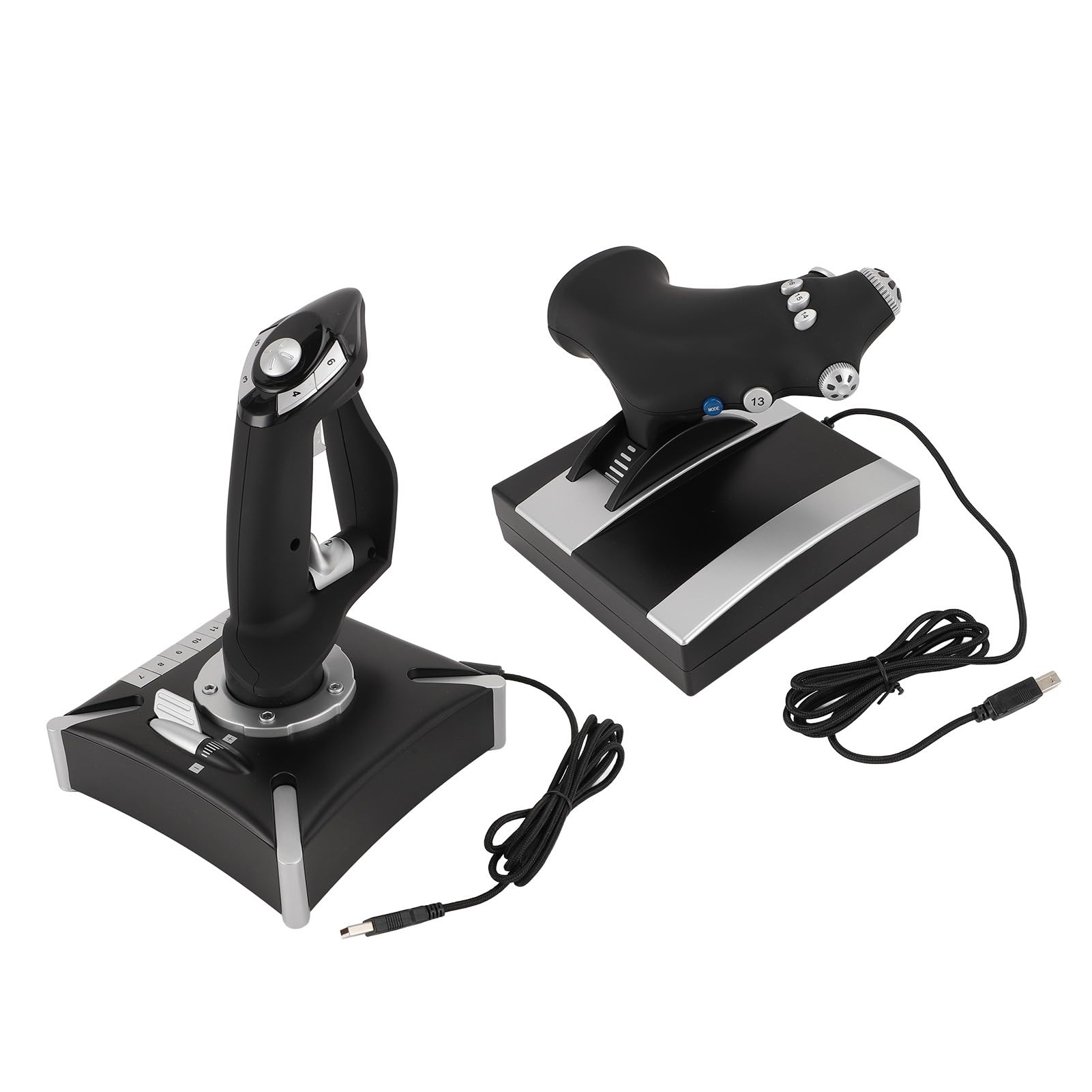 Plyisty Controlli del Simulatore di Volo con Vibrazione, Acceleratore e Timone Realistici, Controller Joystick con 16 Tasti Programmabili per ONE, per 7/8/10/11