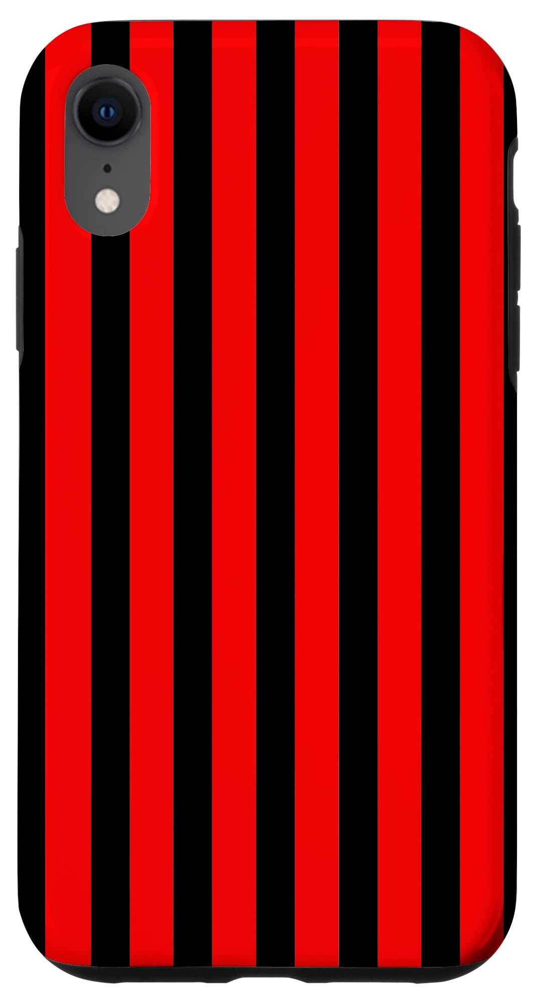 Vertical Black Red Stripes Pattern Case for iPhone XR
