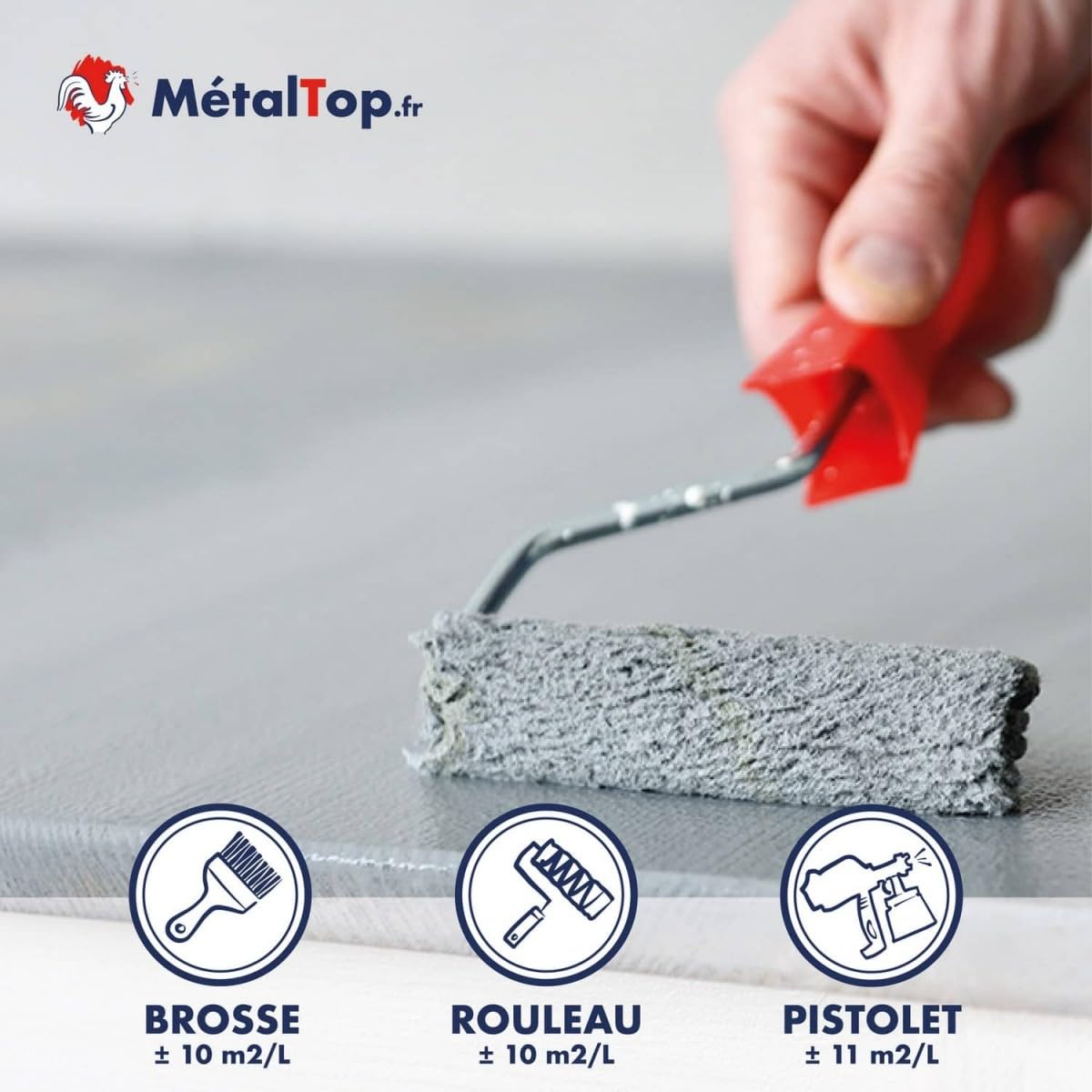Metaltop - Peinture Plan De Travail - Ivoire - Ton pierre - RAL 1015-1 L - Assure une bonne adhérence et une protection efficace contre l'humidité, les taches et les usages quotidiens