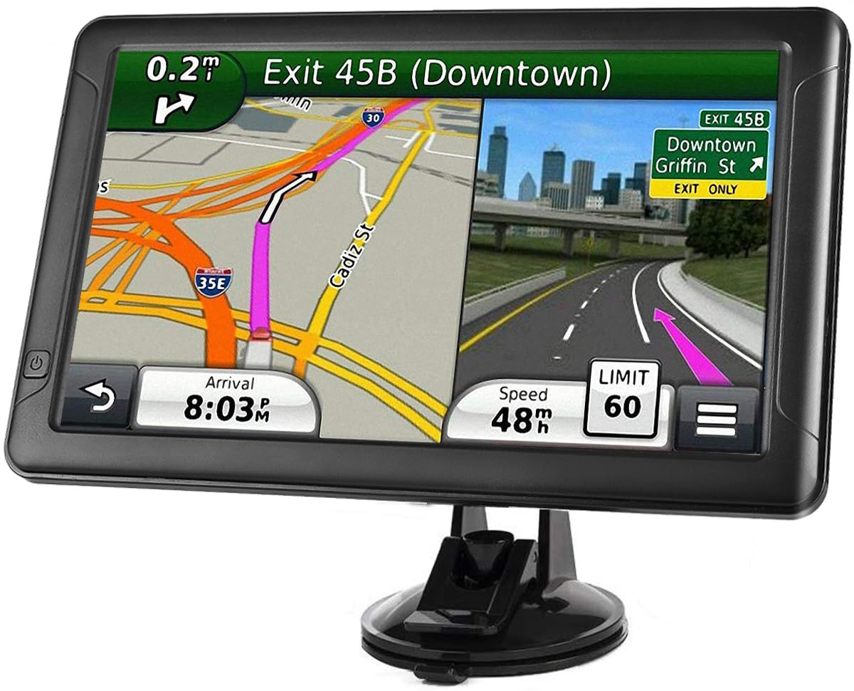 NAVRUF 9-Inch Car GPS Navigation – 2024 Maps With Free Lifetime Updates – Custom Routing For Trucks, RVs, Semis & Commercial Drivers
