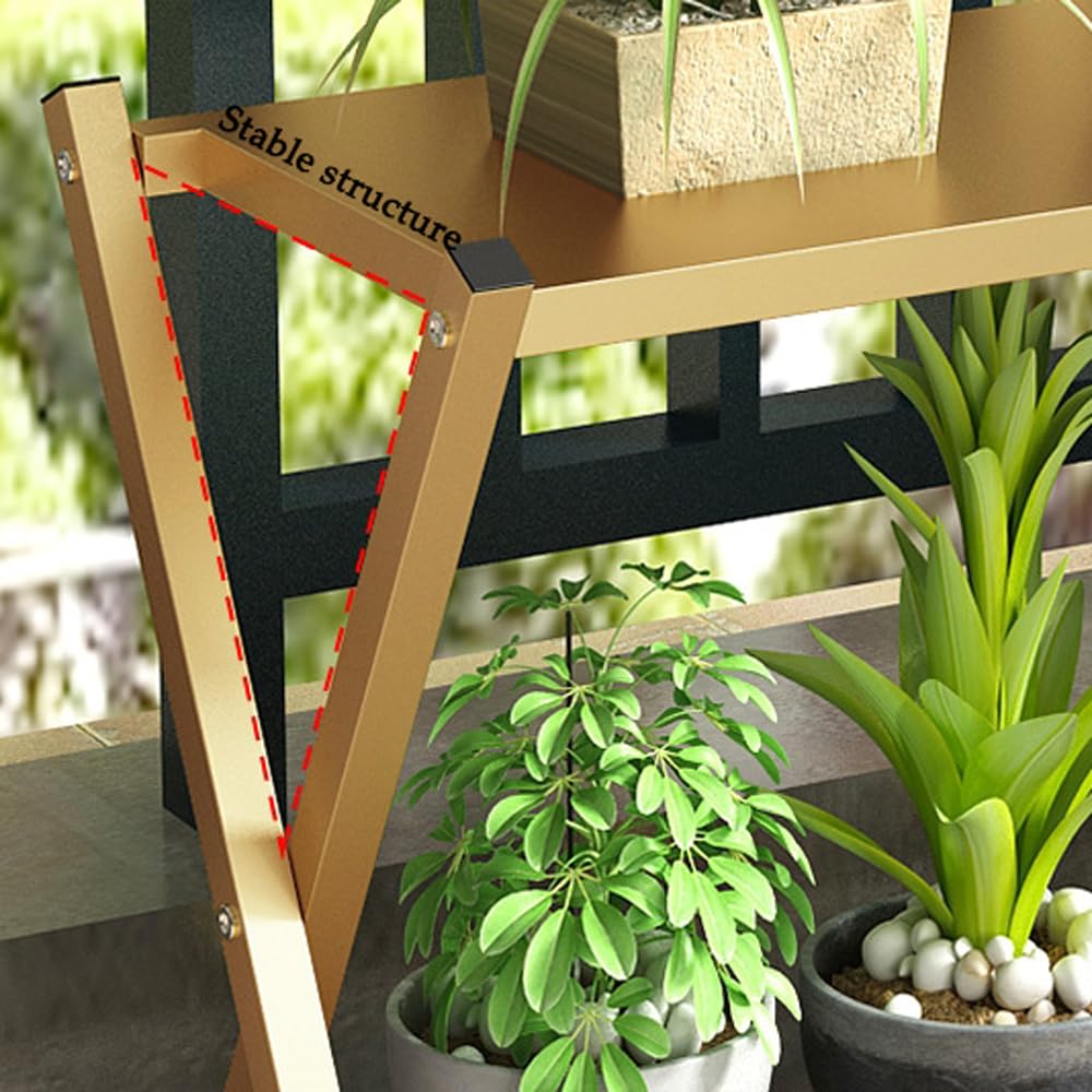 Amazon.co.jp: IOEDHW 金属製植物スタンド 屋内 屋外 2段 背の高い