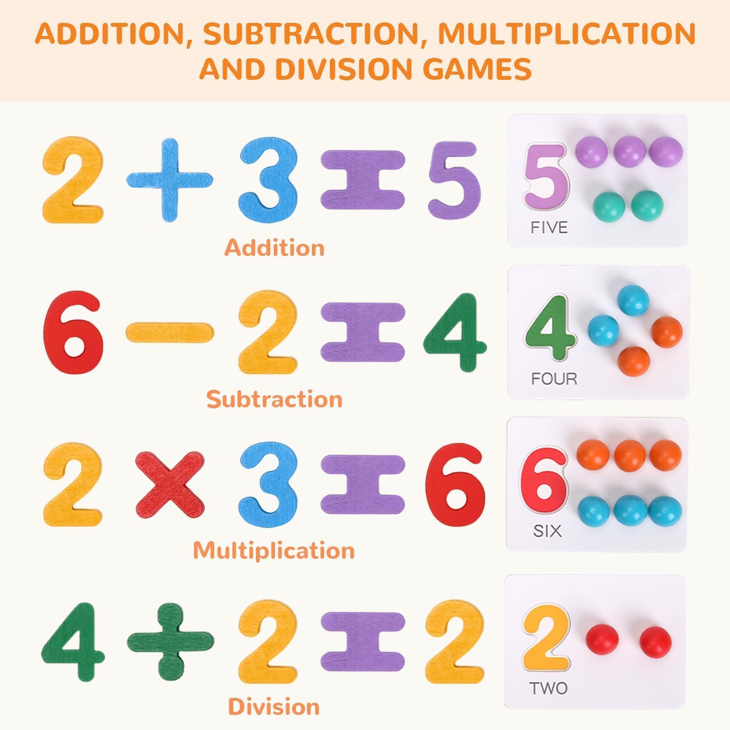 Math Number Patterns Toy Starnearby Montessori Arithmetic Math Toy Set, Wooden Digital Learning ...