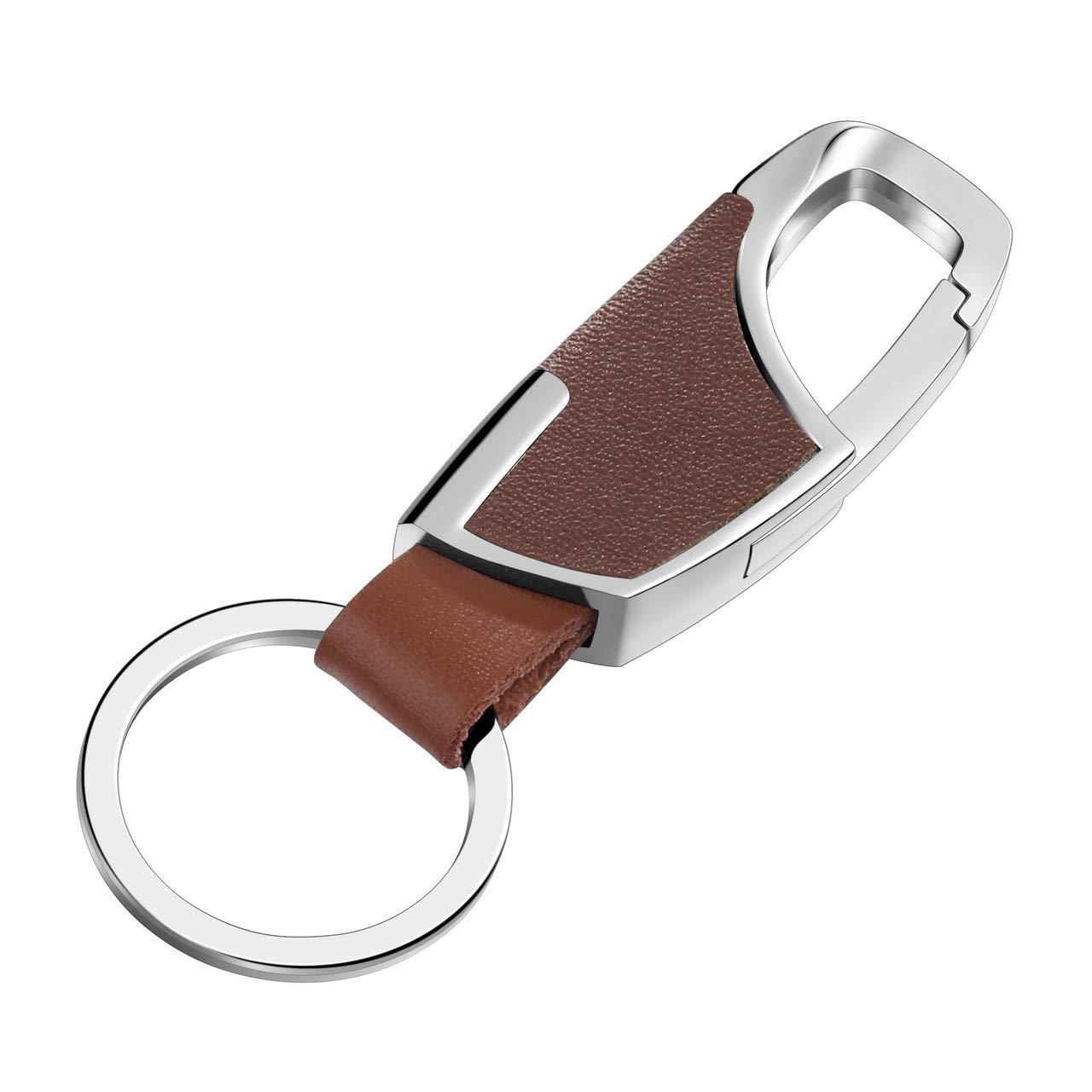 Car Leather Keychain Men Key Holder Key Fob Car Keys Silver Lobster Clasps Key Chain Ring Brown Leather Keyring Bag Charm for Women