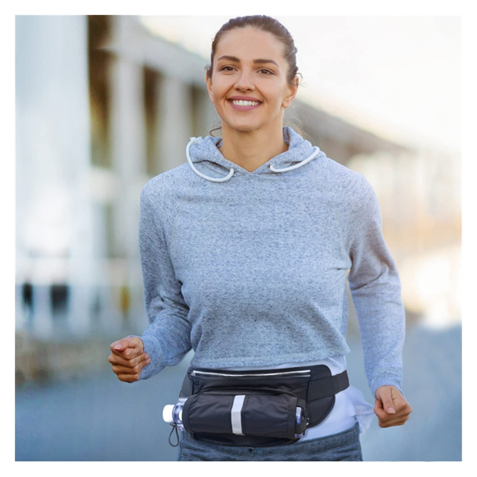 Frauen Sport Run Gürtelbeutel im Freien atmungsaktive wasserdichte Telefon Kessel Aufbewahrungsbeutel Männer reflektierende Tailentasche Reise Fanny Pack (Color : A Black)