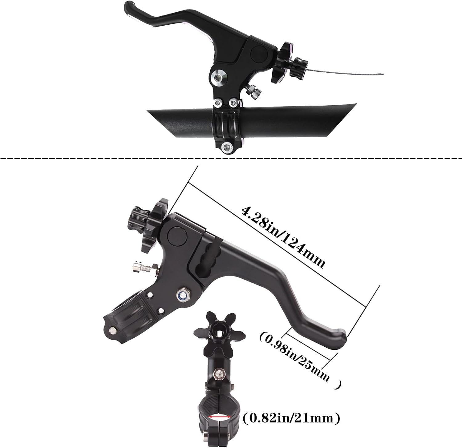 CNC Short Stunt Clutch Lever 22mm 7/8" Handlebar Universal Stunt Clutch Lever Motorcycle Dirt Bike for for CFR250R CFR450R CFR450X CFR250X XR250 (Black)