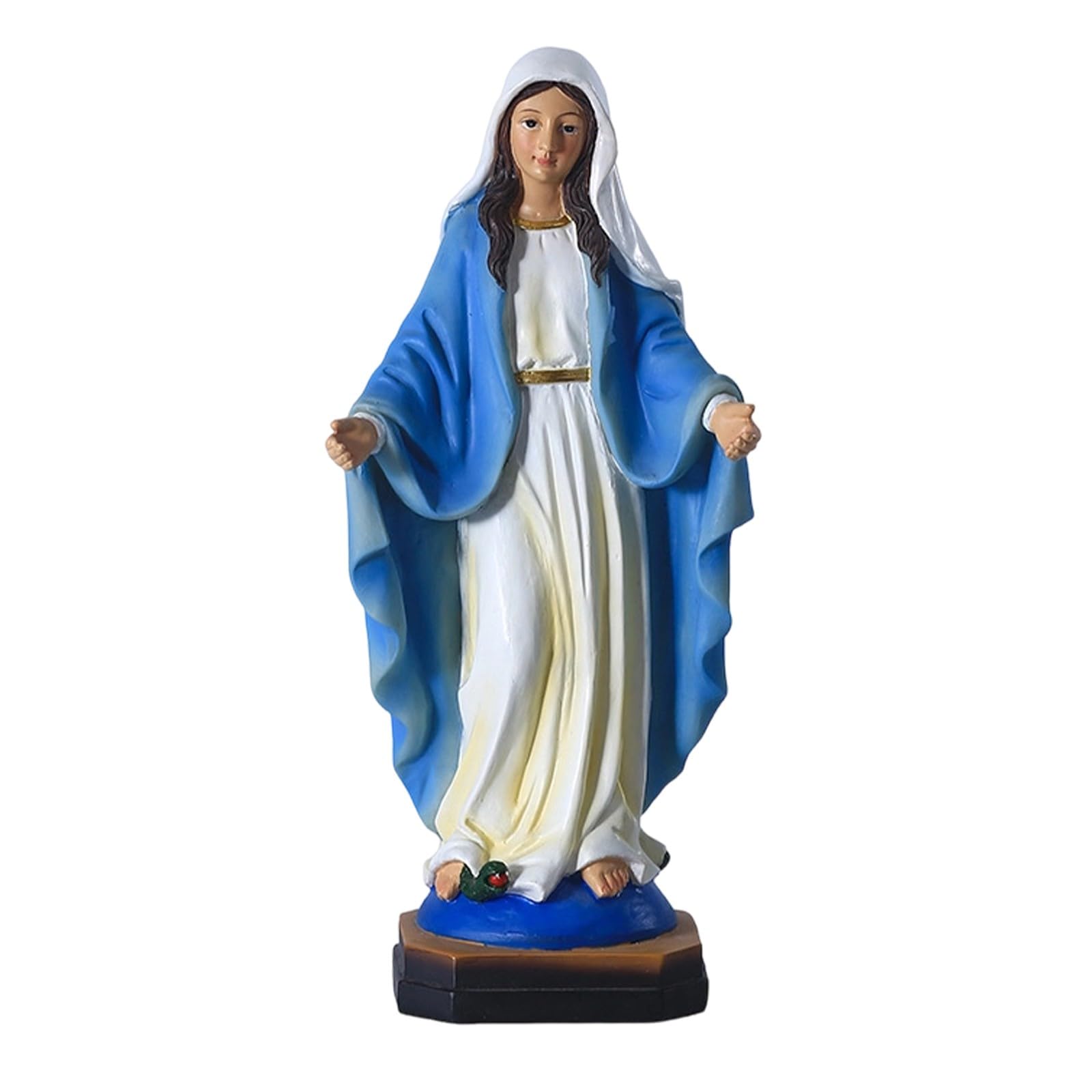 Figurine de bureau élégante bleue, décoration sacrée 21,5 cm pour intérieur chic