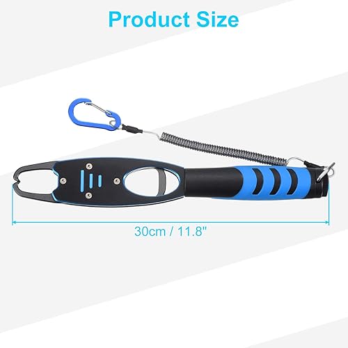 Miniatura 2 de PATIKIL Clip de labios de pescado con escala, 40 libras (39.7 lbs) de aleación de aluminio, clip de labios de pesca profesional, herramienta de