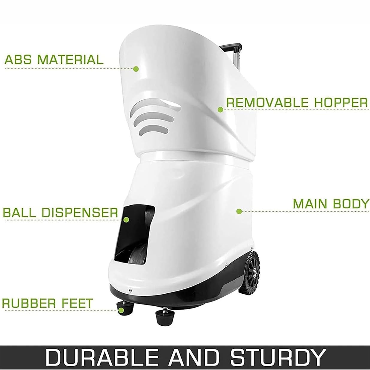 GYQSSD Tennis Pitching Machine, Automatic Tennis Ball Launcher Tennis Ball Tosser with 360° Universal Wheel and 150 Capacity, for Beginner Tennis Training, Serving Frequency: 2-10s