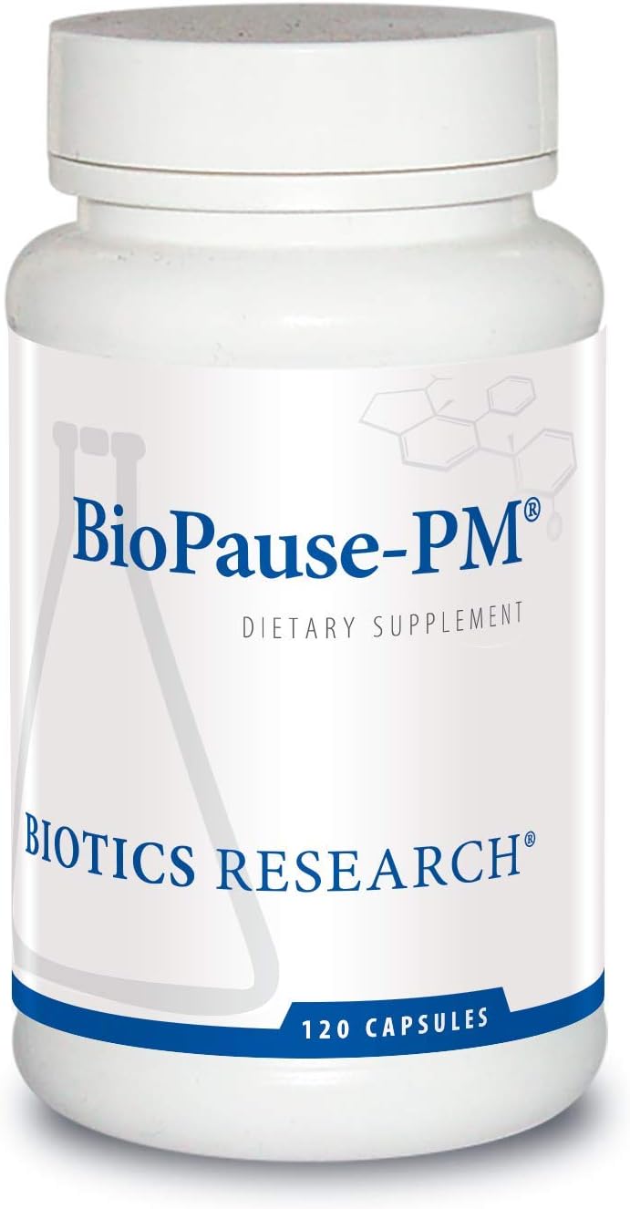 Biotics Research BioPause PM Night Time Menopausal Support Hormonal Balance.Black Cohosh. Lemon Balm. Passionflower. Promotes Relaxation and Calm, Regulates Circadian Rhythms, Sleep Regularly 120 Caps
