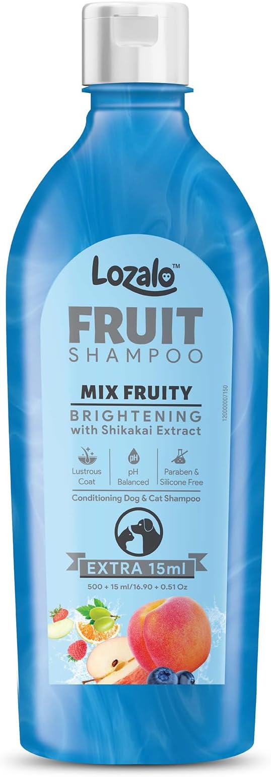 Lozalo Fruit Pet Shampoo 200 ml, Mix Fruit, pH Balanced, Paraben Free Conditi...