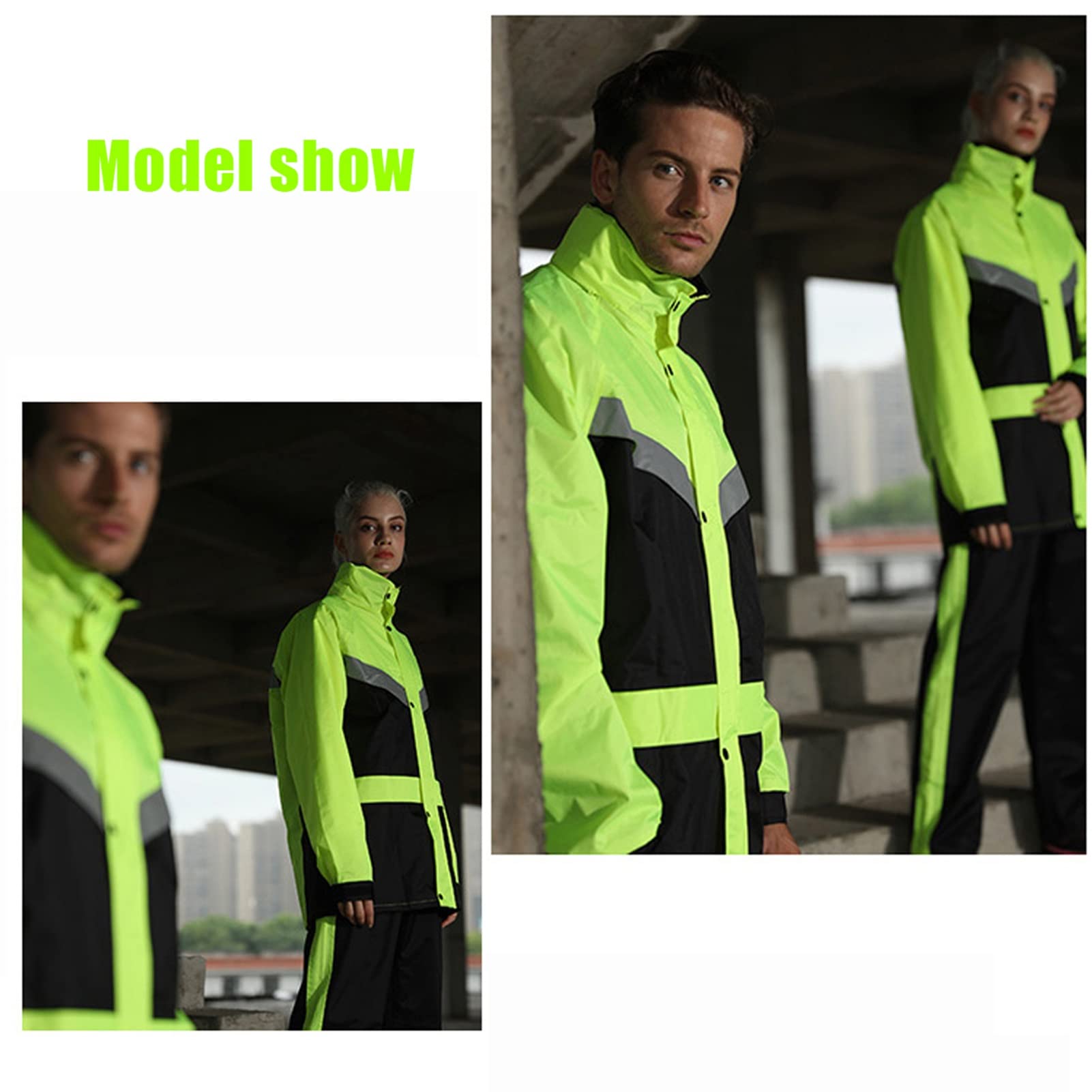Chubasquero Unisex, traje de lluvia impermeable ligero, chaqueta y pantalón, ropa impermeable con capucha a prueba de viento, Ponchos de lluvia alta visibilidad para Cualquier actividad al aire libre