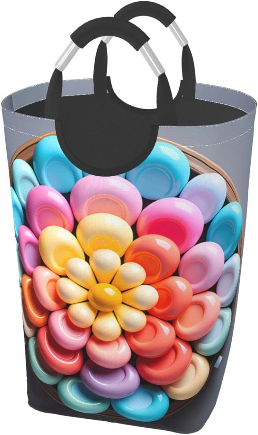 Colorful Candy Square storage bag 50L, suitable for multiple scenes, foldable dirty clothes storage basket.