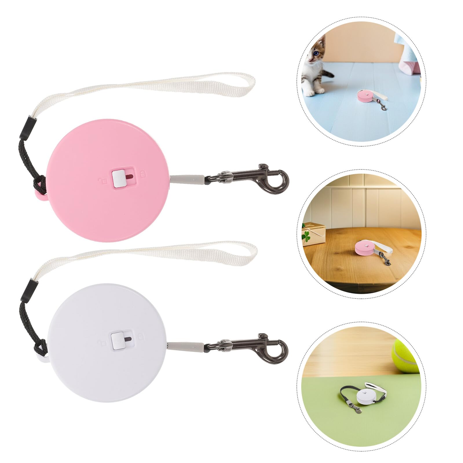 SHINEOFI Guinzaglio Retrattile Automatico 2 Unità per Cani e Conigli Leggero e Regolabile, con Cinturino da Polso, per Passeggiate e Ambienti Affollati