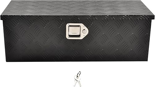 Miniatura 8 de SSN Caja de herramientas de aluminio negro de 16 pulgadas, caja de herramientas de banda de rodadura de 5 barras para camión, cama, automóvil,