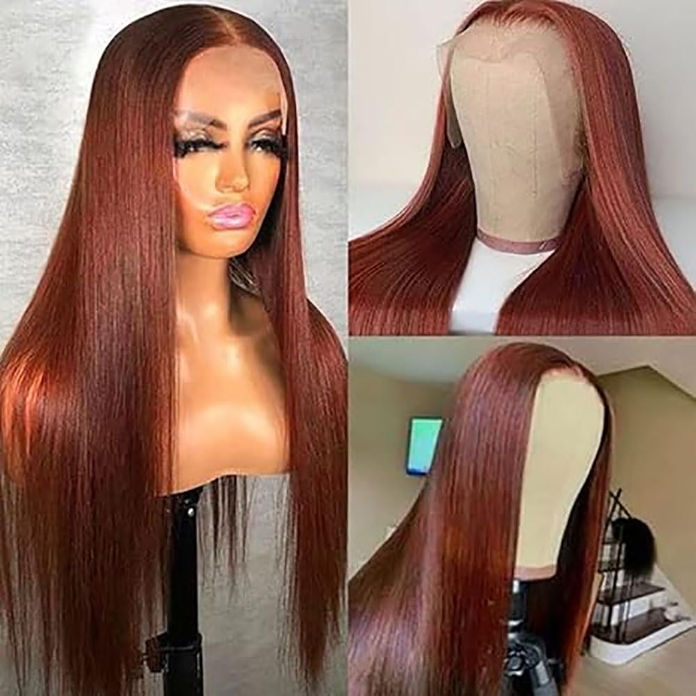 Hxxcoup Lace Front Wig - 13x6 Lace Wig, Human Hair, Reddish, Glueless, Pre-Plucked, Deep Part, 100% Brazilian Remy, No Smell, 20 Inch - Image 2