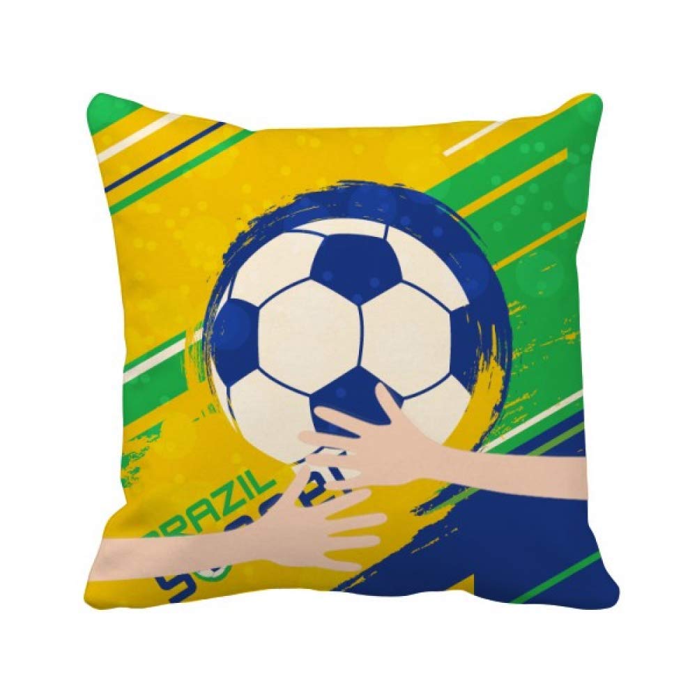 Coussin Le Brésil Le Football - Taie oreiller décorative de sport