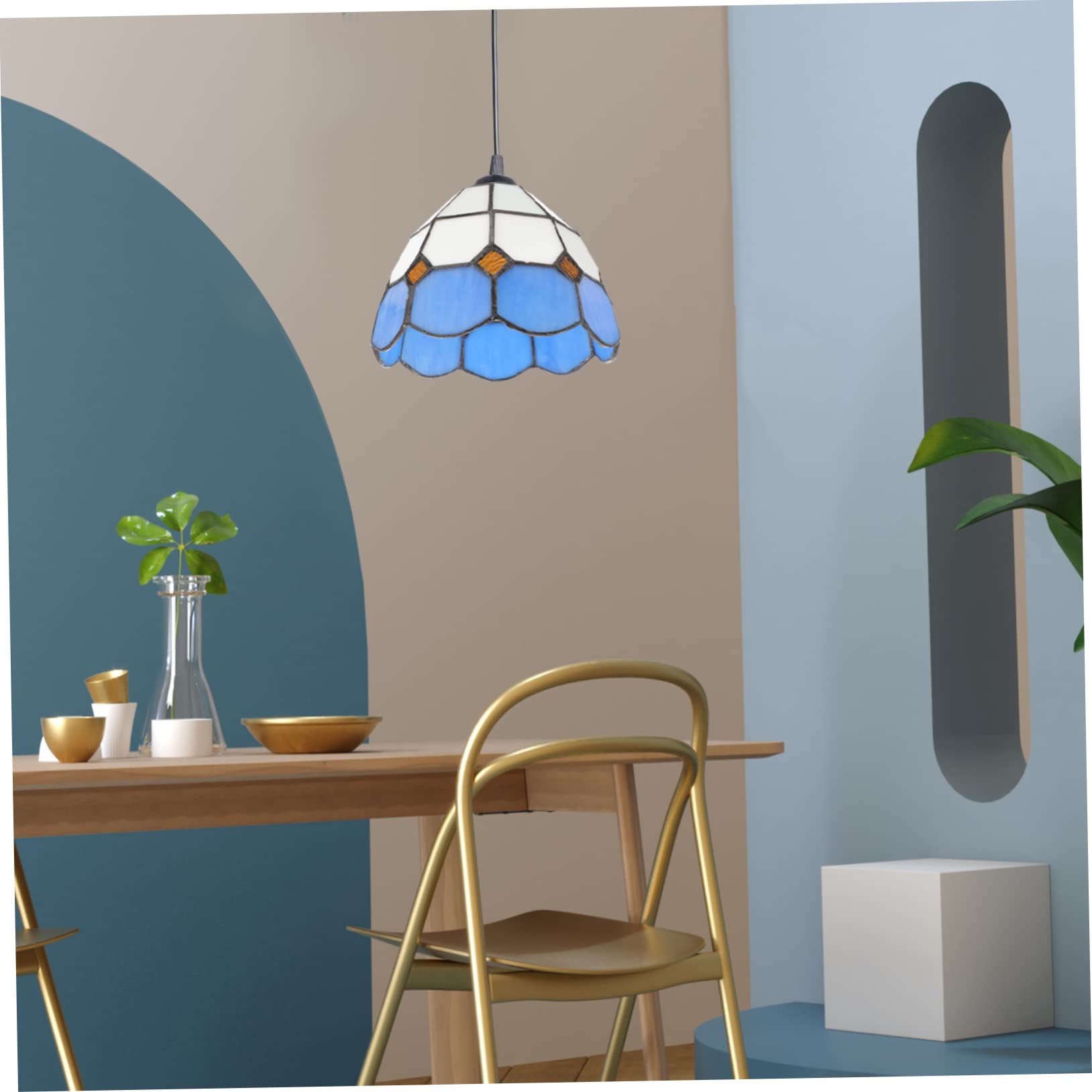 Paralume in Blu Decorativo per Lampada da Tavolo, Salotto