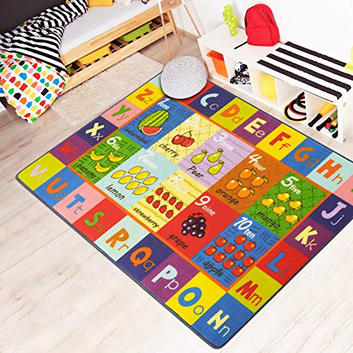 Pauwer Kindertapijt Grappig educatief speelgebied tapijt met antislip rubberen achterkant speeltijd collectie ABC… - Afbeelding 7