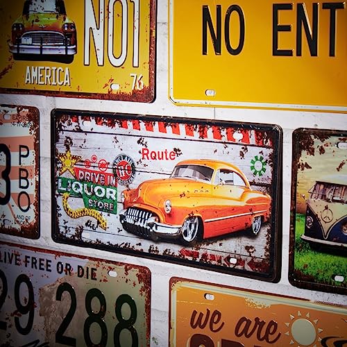 Image of Drive In Liquor Store Multipurpose Metal Signs - License Wall Plate, Decorative Car Tag - Ideal for Cafe, Restaurant, Shop, Home, Hotel, Club, Office, Living Area