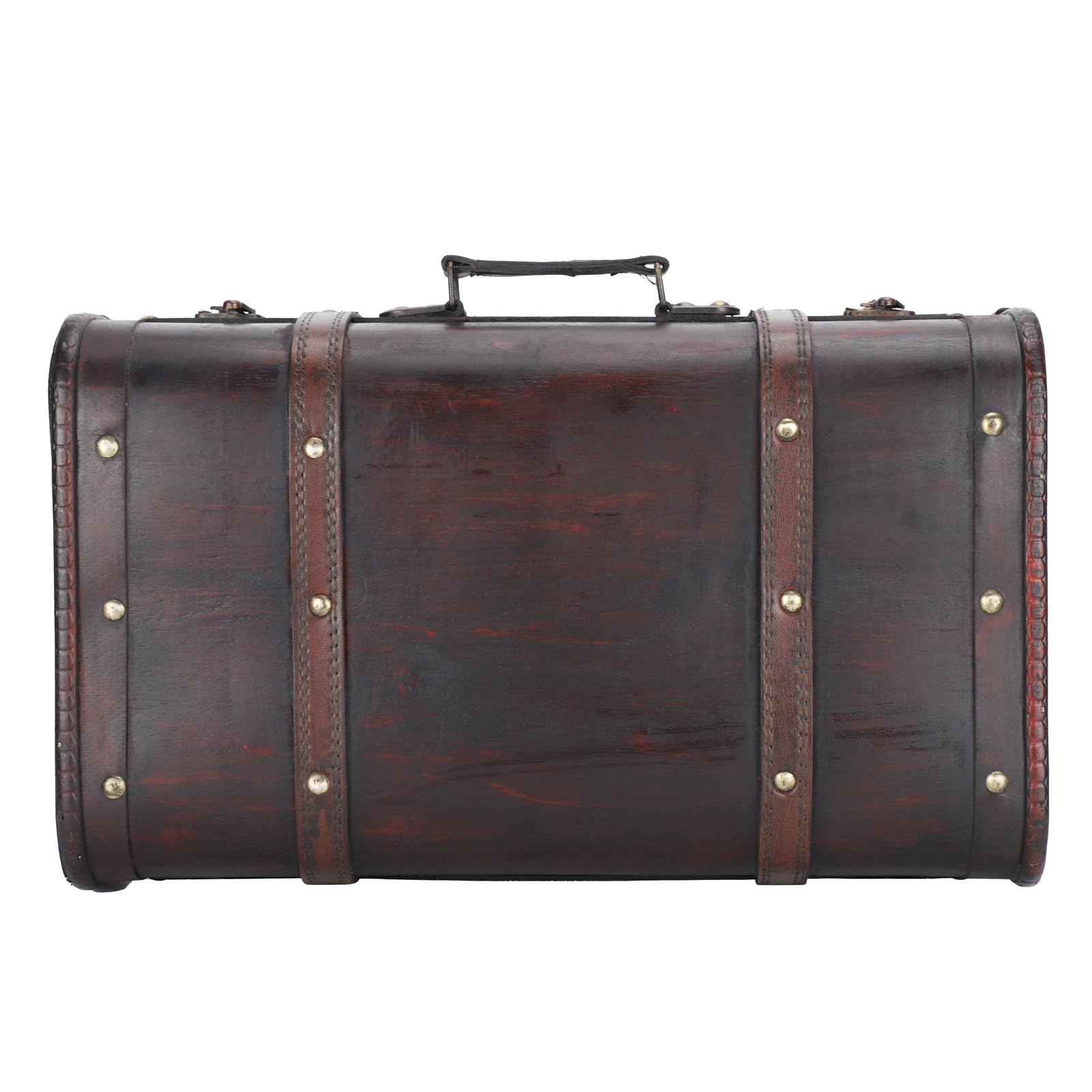 Luocute Retro Nostalgischer Koffer, Tragbarer Antiker Koffer Holzschachtel, Holzfotografie -Requisiten Handwerksdekoration, Personalisierte Schnalle Schloss für den Einfachen Gebrauch,