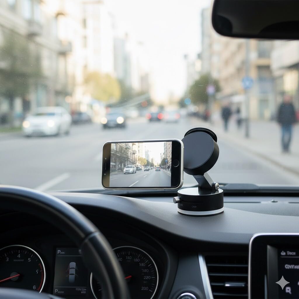 Manyetik Araç Telefon Tutucu, 360 Derece Dönebilen, Göğüs Paneli Montajı, Evrensel Uyumlu