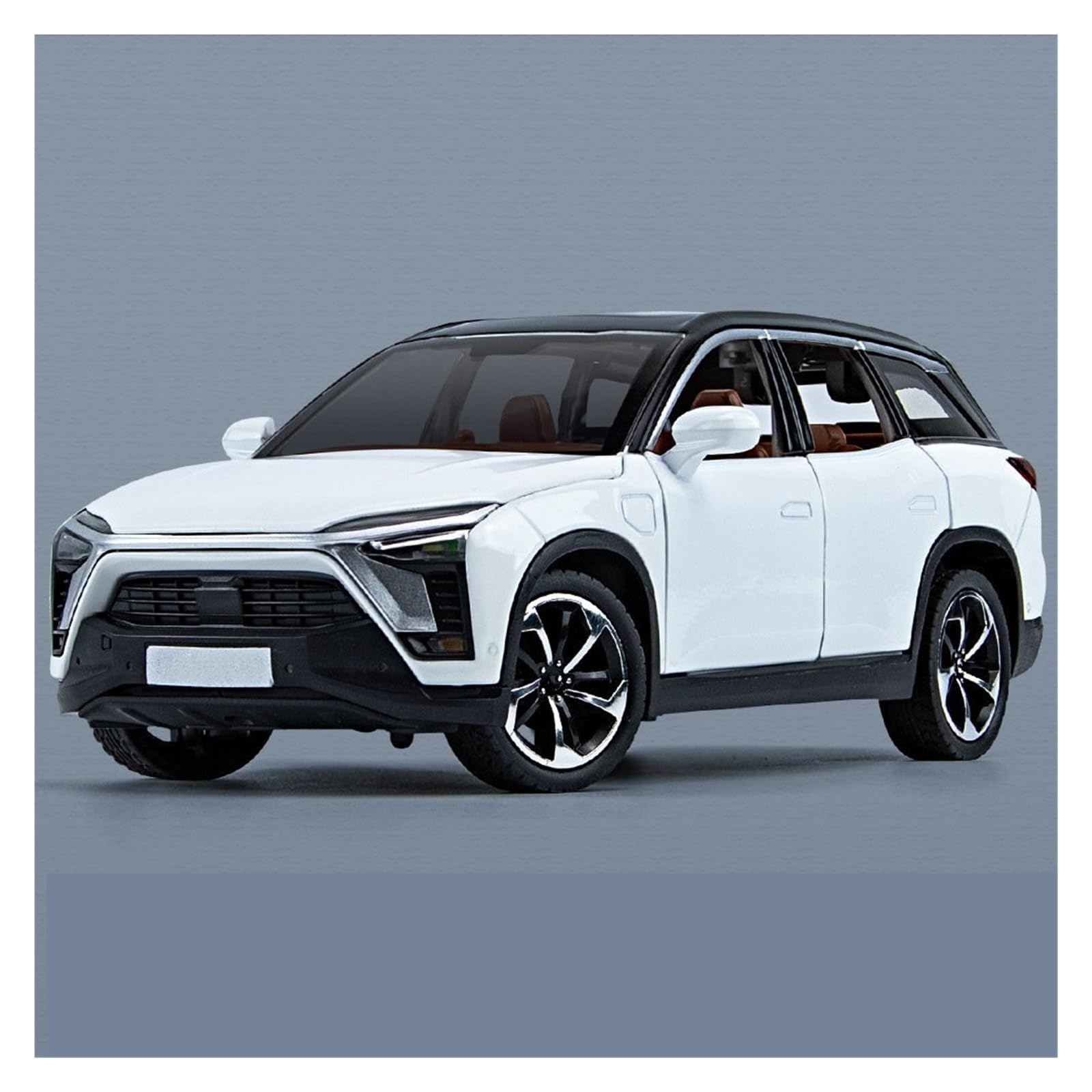 UIFCOG Die Cast Collectible Car Model 1:24 For NIO ES8 Alloy Metal Diecast Car Model Display Ornaments(White)