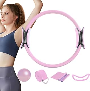 Pilatesats för heimtraining, ringset - Pilteband med motstånd mot yogakula, yogabjörnar, träningsutrustning för stabilitet, fysisk och kärnvapen