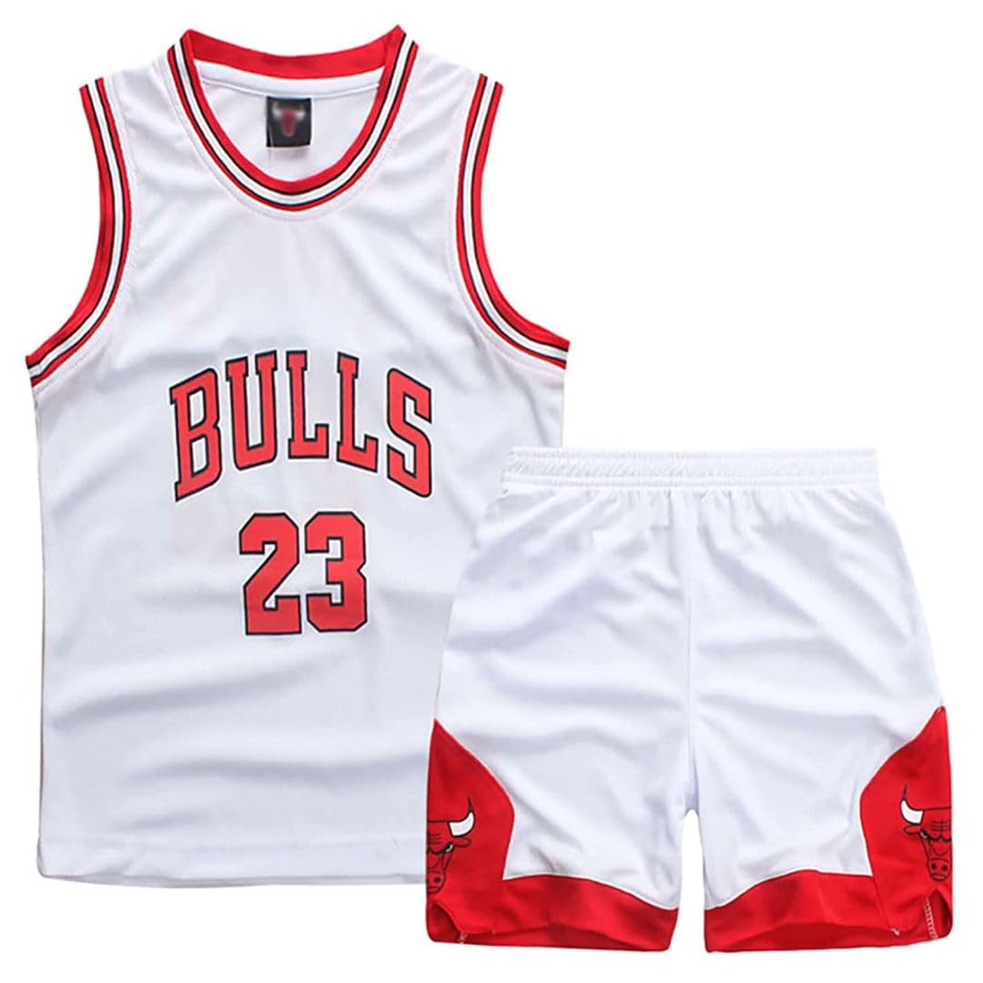 FUTERLY Completo Basket Bambino,2 Pezzi Completo Basket Ragazzo,Divisa Basket Bambino,Senza Maniche Maglia Basket Bambino,Canotta Basket Bambino e Pantaloncini,Completino Basket Bambino 4-14 Anni