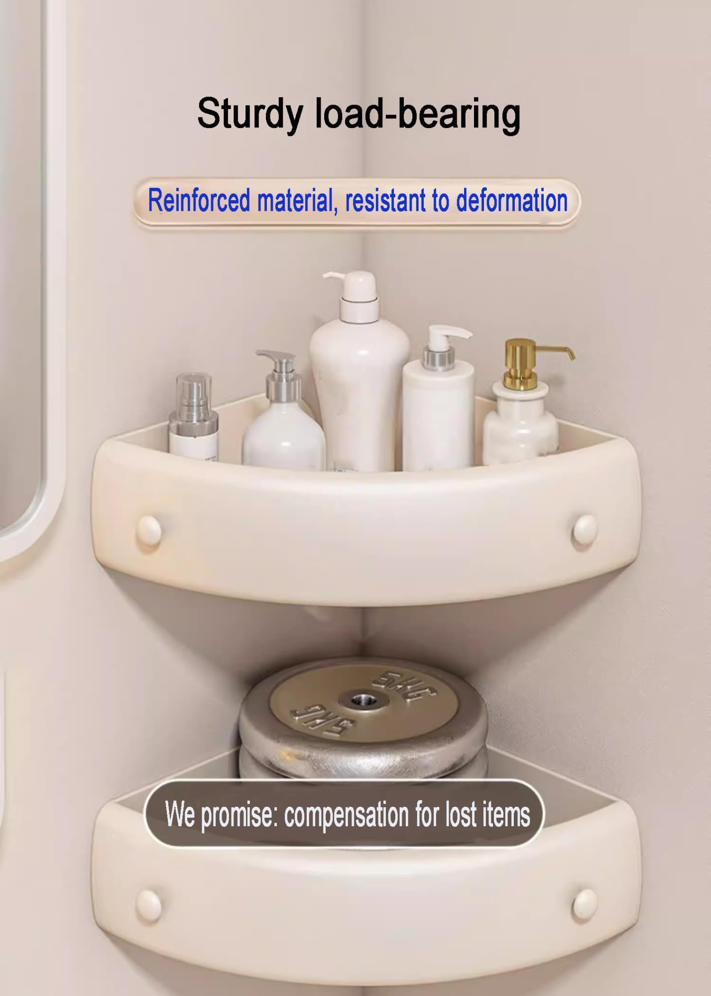 Mensola Doccia Angolare, Porta Shampoo Appendere, Autoadesivo Organizer Bagno, Per Cucina, Bagno, Soggiorno(29 * 7.5 * 2)