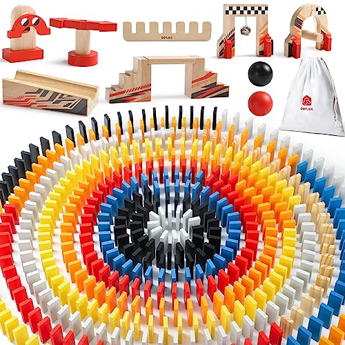 Jeu de domino rallye en bois 115 pièces Dorjee circuit enfant 3 ans