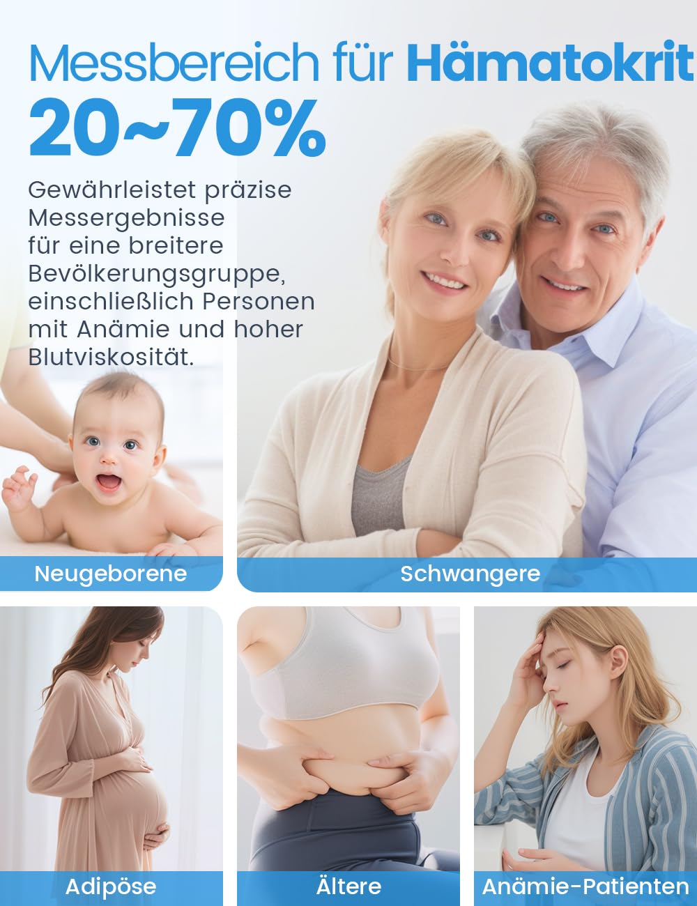 Blutzuckermessgerät-Set (mg/dl), 𝐊𝐥𝐢𝐧𝐢𝐬𝐜𝐡 𝐩𝐫ä𝐳𝐢𝐬𝐞𝐬 Blutzuckermessgerät mit 100 Teststreifen, 100 Lanzetten und 1 Stechhilfe – codierungsfrei & großes Display