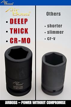 Airboss AW-280GL 1 Impact Wrench & 33M 90L CR-MO Deep Socket